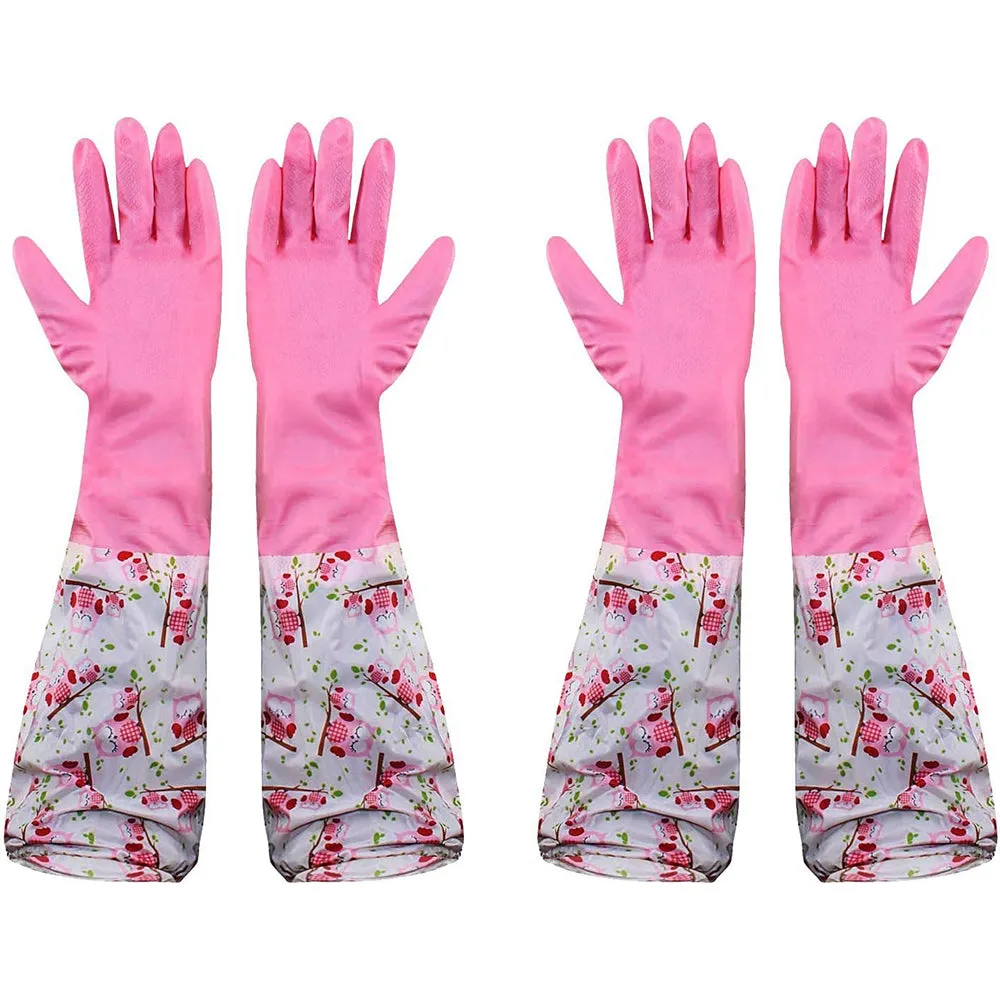 ( NET ) Reusable Odour Free PVC Latex Rubber Kitchen Gloves For Washing