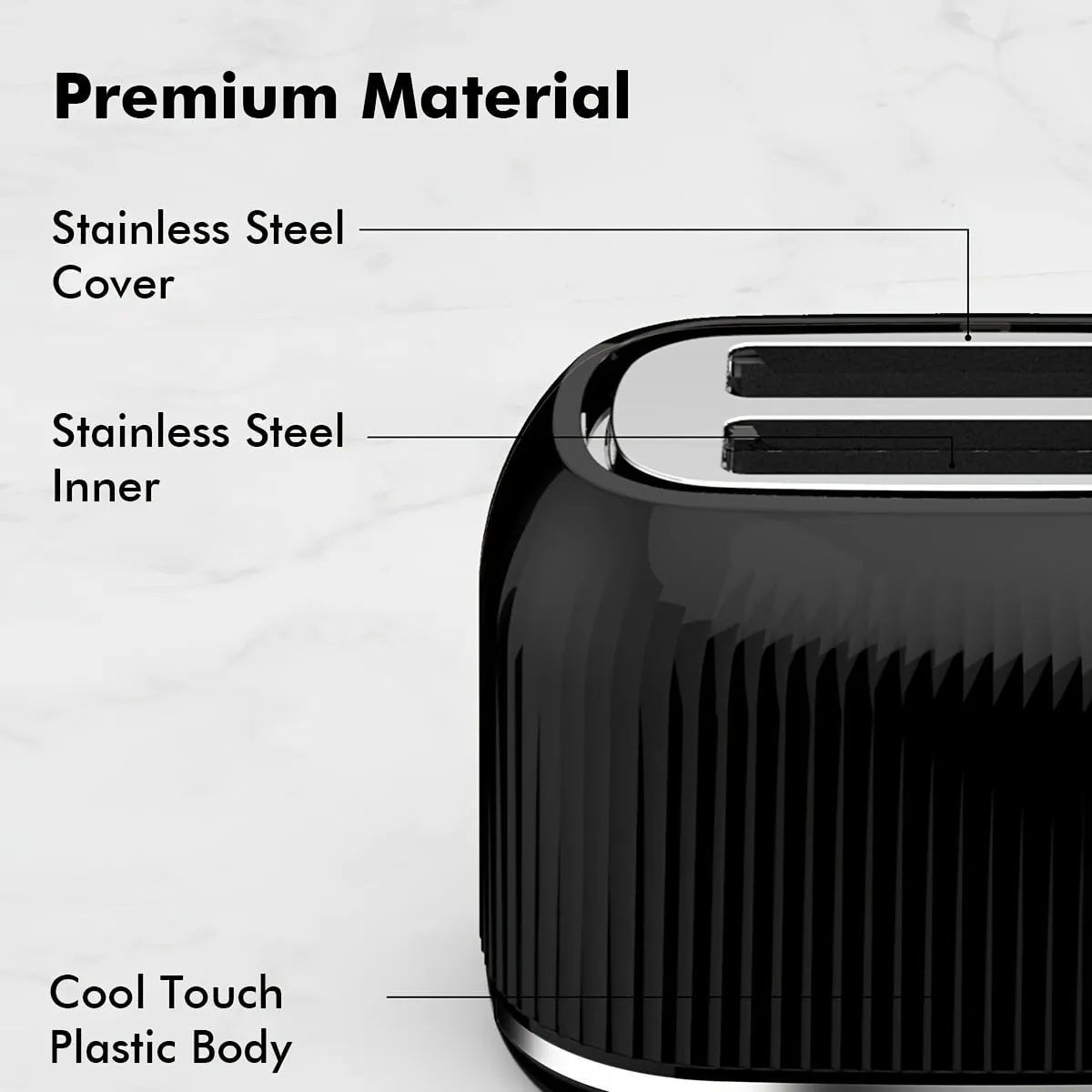 2-Slice Toaster, Wide Slots, Auto Shut-Off, 6 Shade Dial. Perfect for Fruit Bread, Bagels, Waffles, Frozen Options, Easy-Clean Crumb Tray, Black