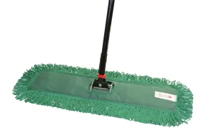 24" MaxiDust™ Cotton Looped End Green Dry Dust Mop Floor Kits (Includes 4 Mops, Frames & Handles)