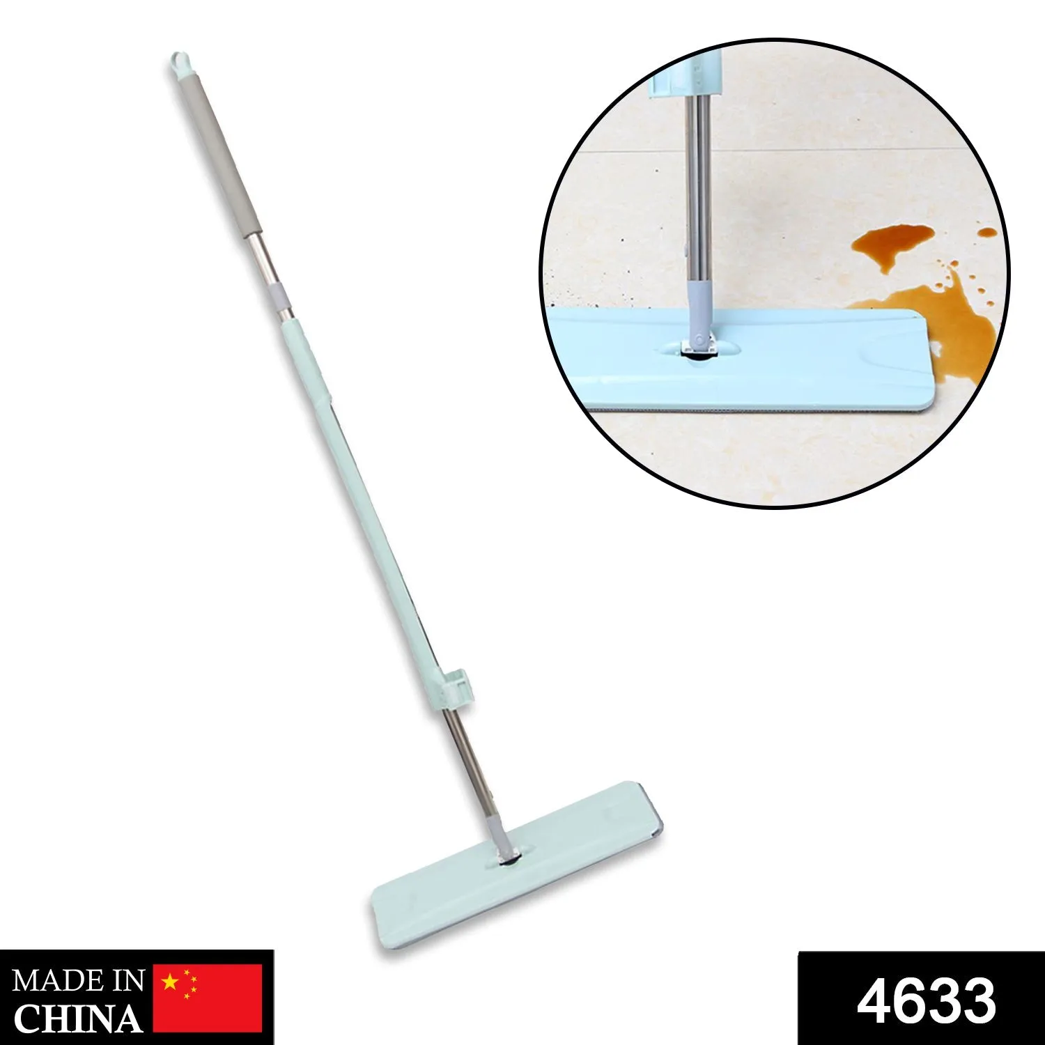 4633 360Degree Rotation Flat Mop Floor Cleaning Microfiber Squeeze Mop Floor Clean.