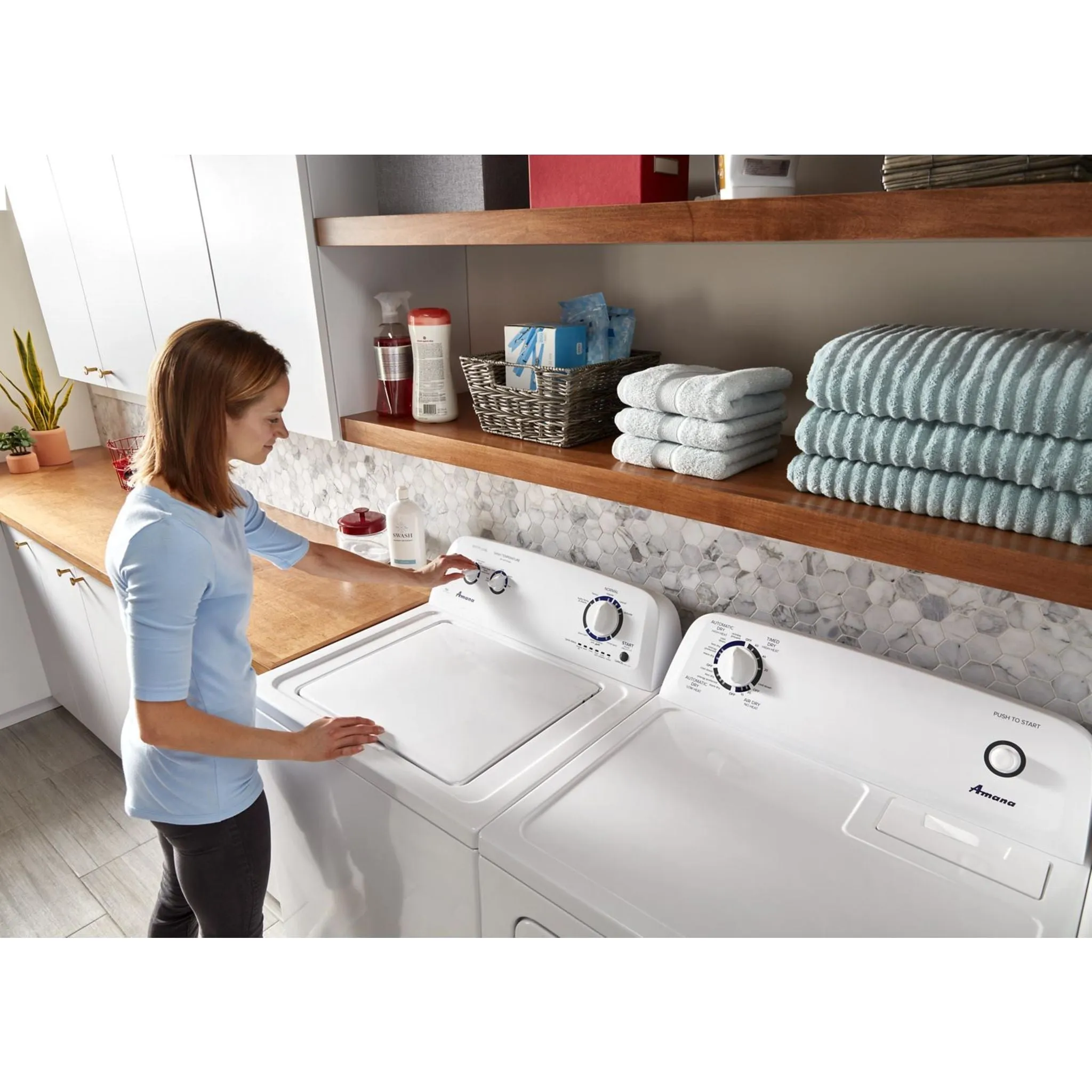 Amana 6.5 cu. ft. Top-Load Electric Dryer with Automatic Dryness Control (YNED4655EW)