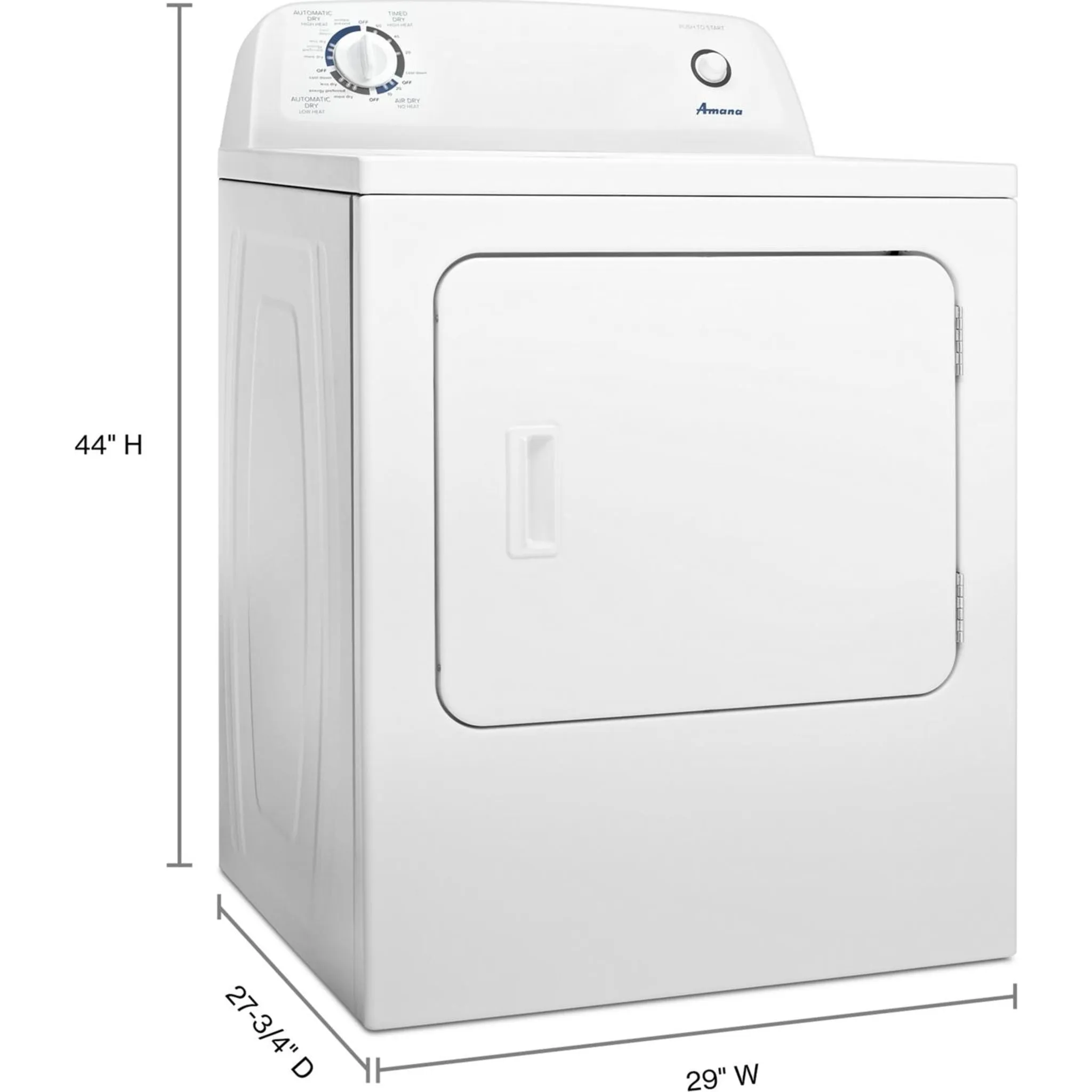 Amana 6.5 cu. ft. Top-Load Electric Dryer with Automatic Dryness Control (YNED4655EW)