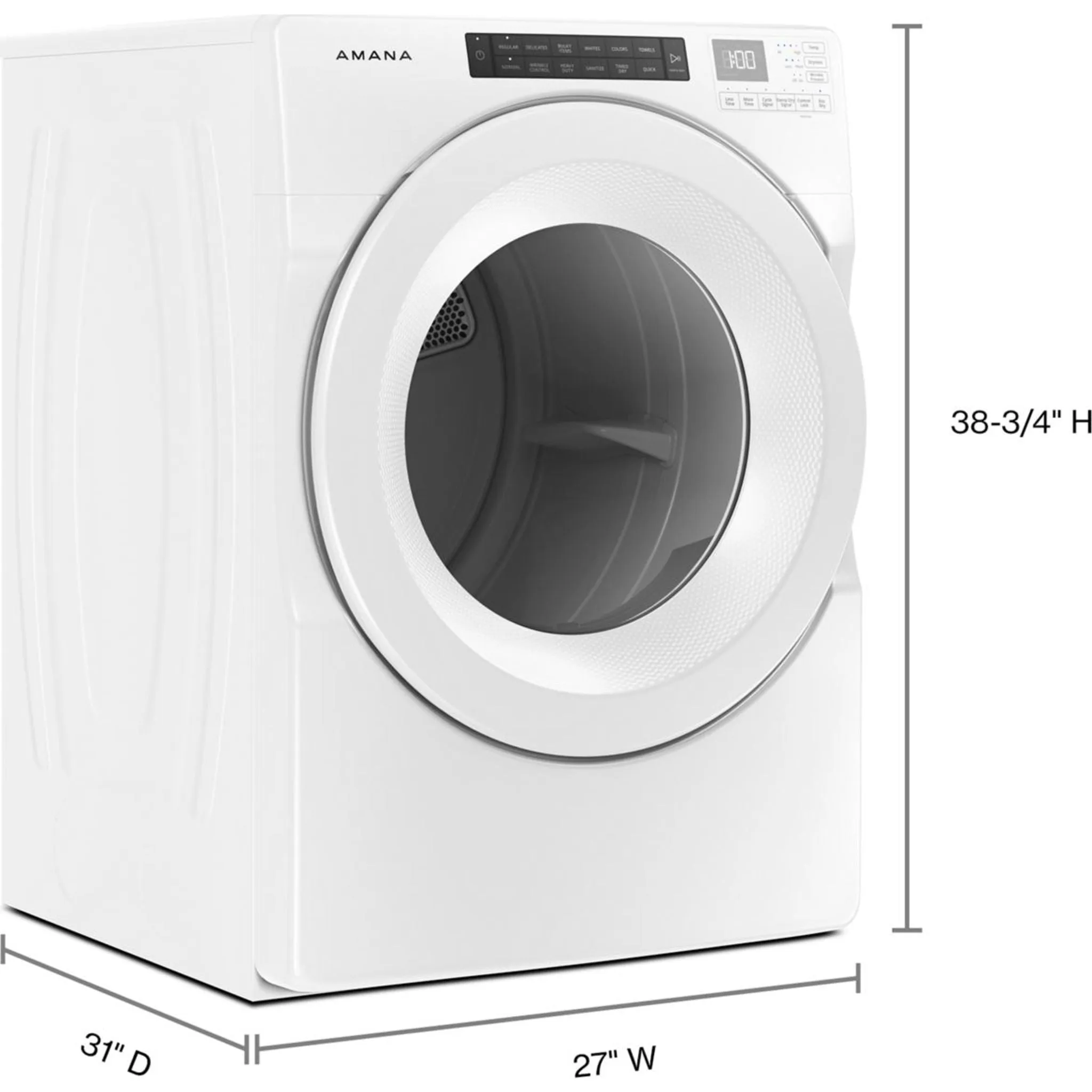 Amana GAS 7.4 cu.. ft. 12 CYCLES  4 TEMPERATURES POWDER COATED DRUM ENERGY STAR (NGD5800HW)