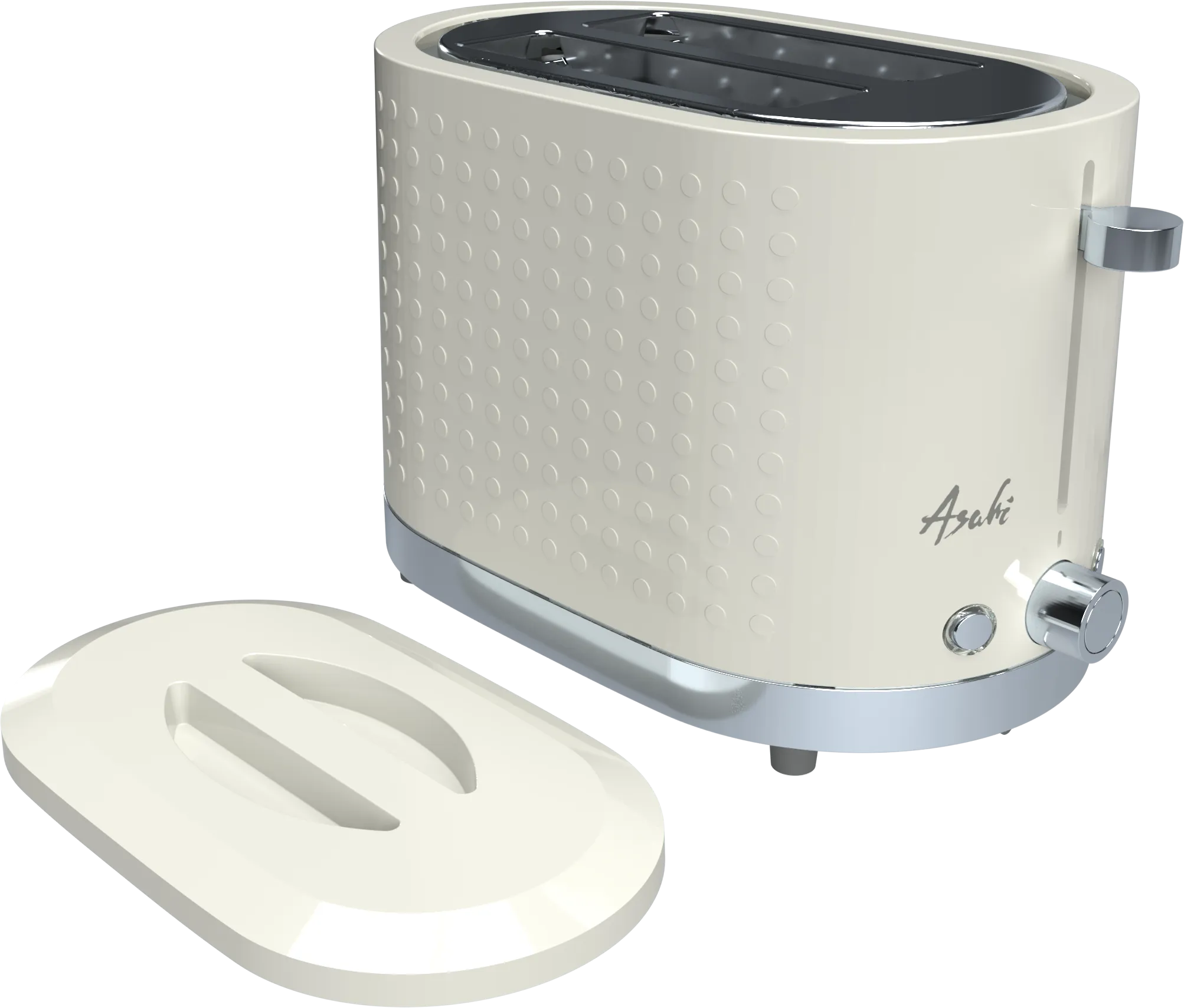 BT-049 ASAHI WHITE DOTTED POP-UP BREAD TOASTER