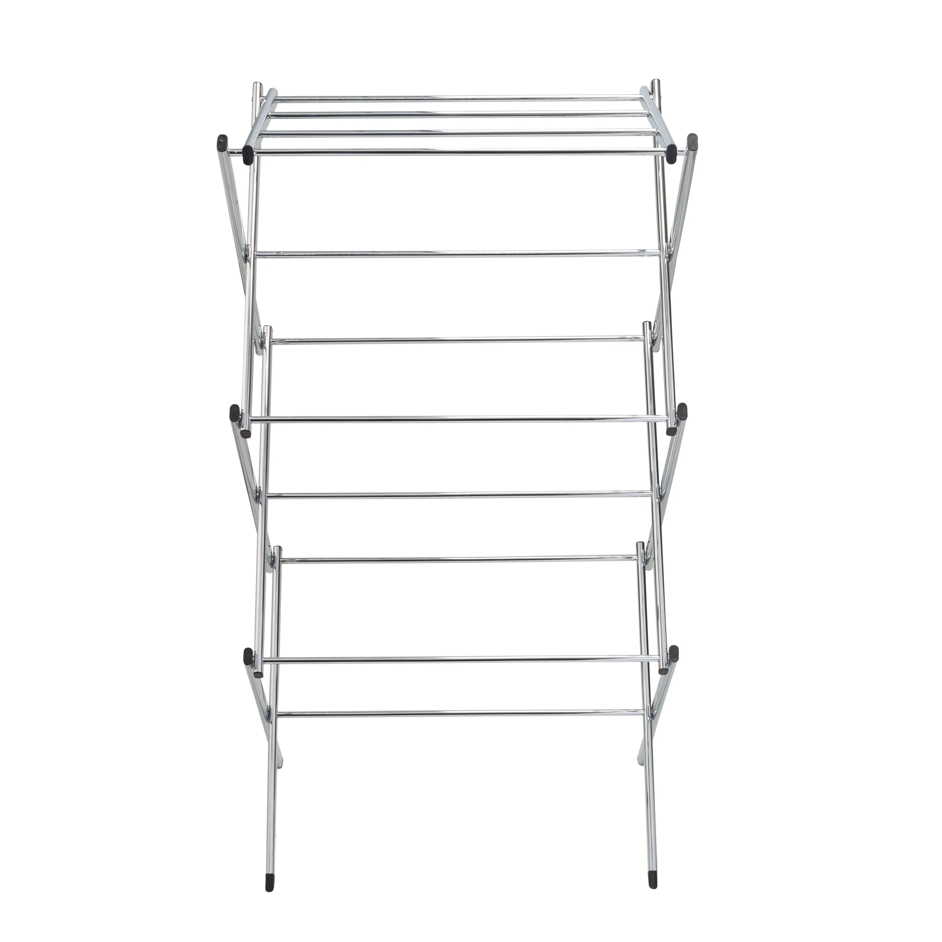 Chrome 3-Tier Slim-Profile Folding Accordion Drying Rack