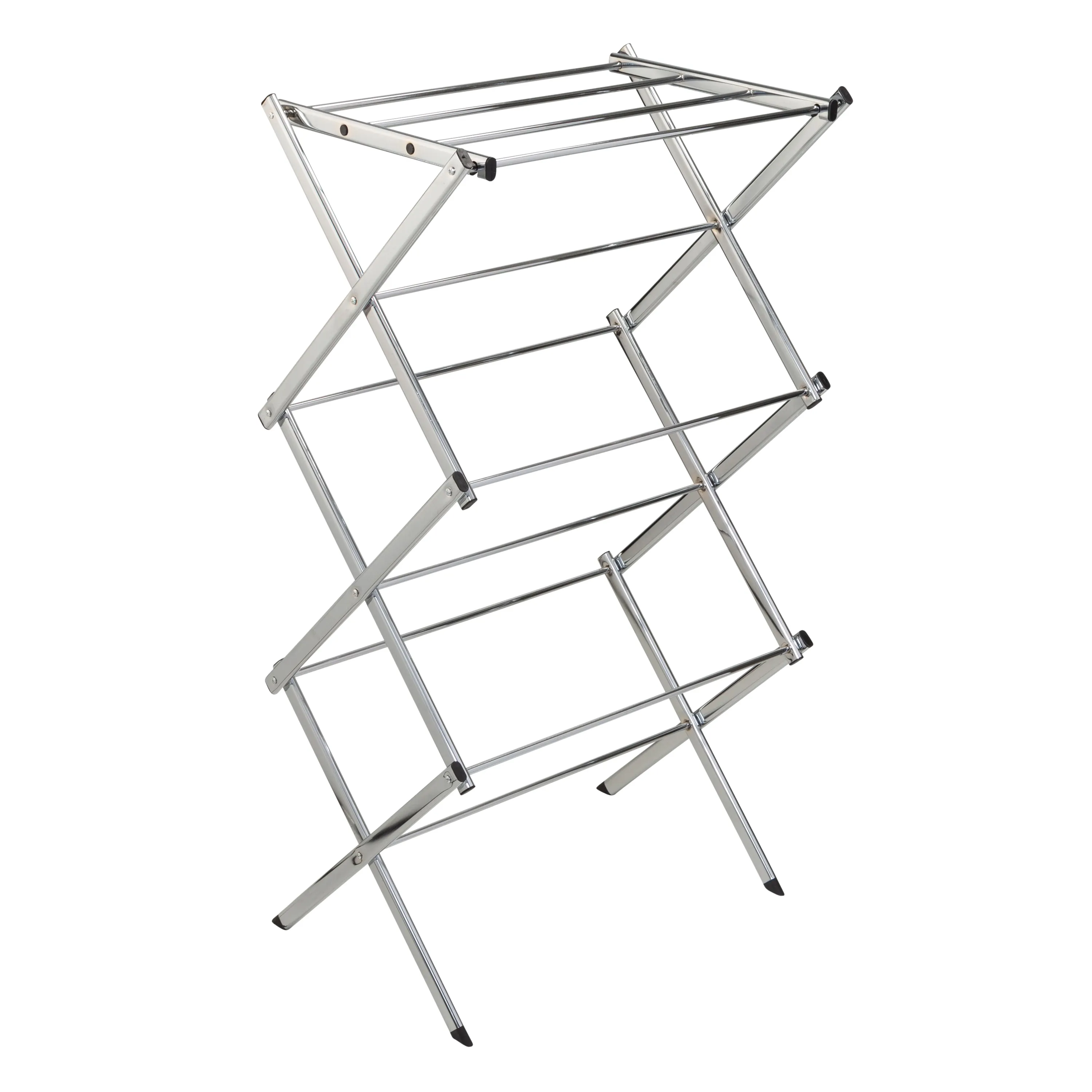 Chrome 3-Tier Slim-Profile Folding Accordion Drying Rack