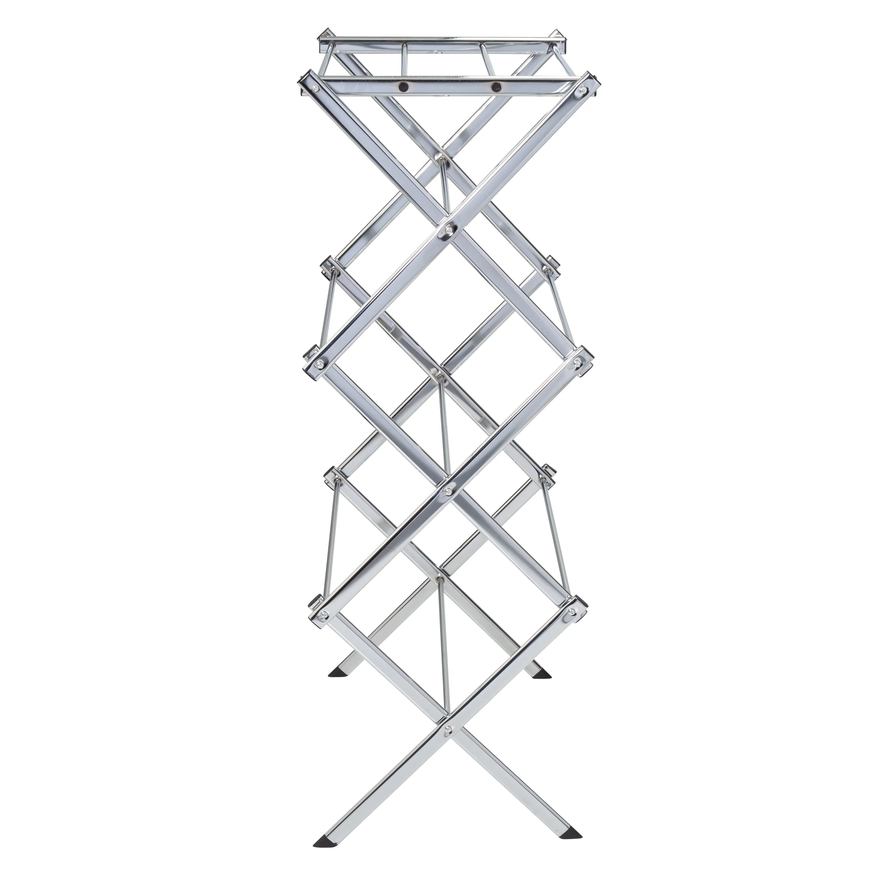 Chrome 3-Tier Slim-Profile Folding Accordion Drying Rack