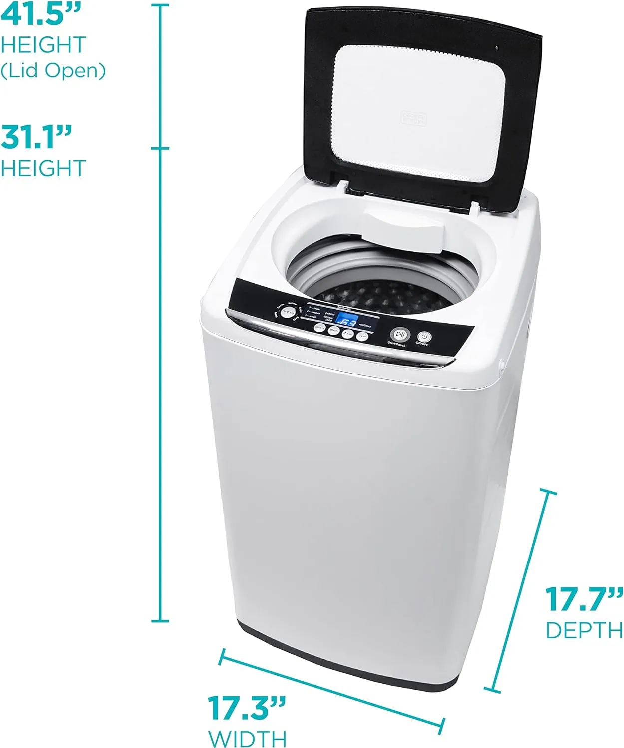 Compact Portable Washer – LED Display, and Transparent Lid