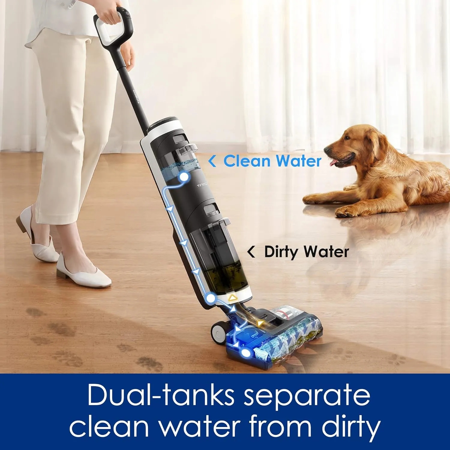 Cordless Hardwood Floor Cleaner – Lightweight Wet/Dry Vacuum with Smart Controls