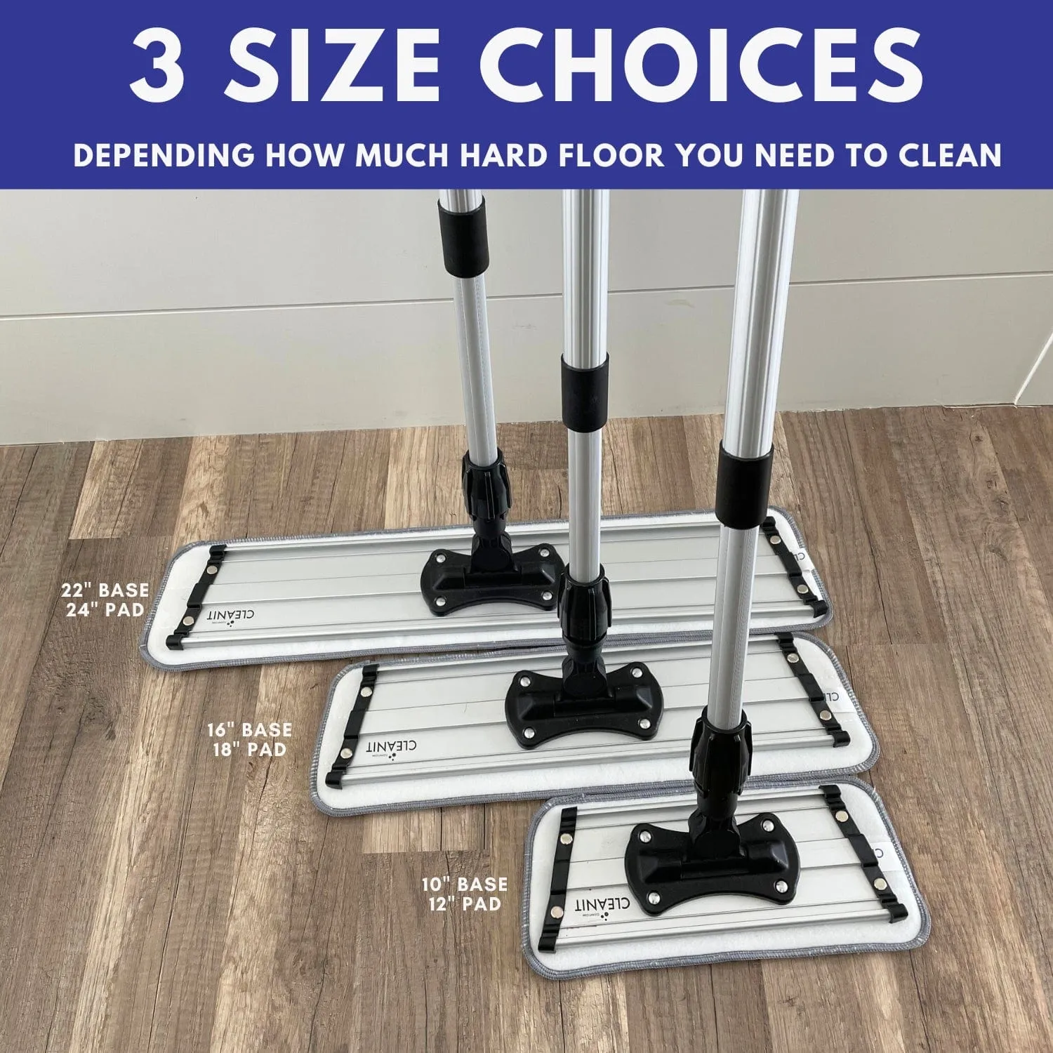 Don Aslett Professional Microfiber Mop Bundle - 3 Sizes