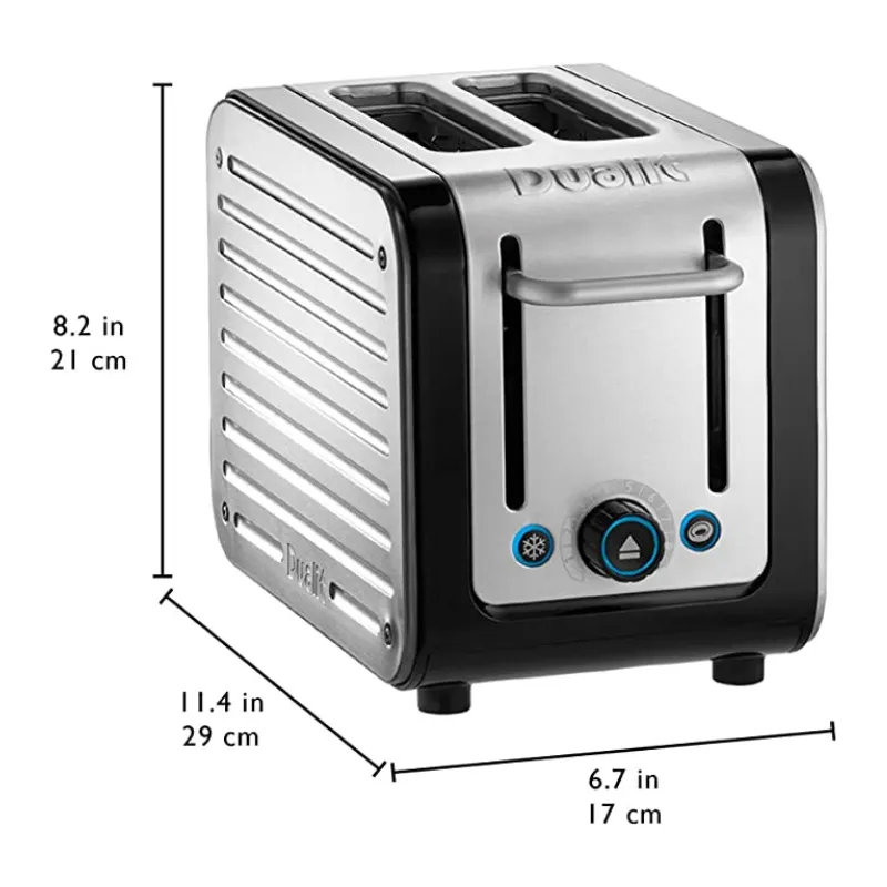 Dualit Architect 2 Slice Toaster Black & Brushed Stainless Steel