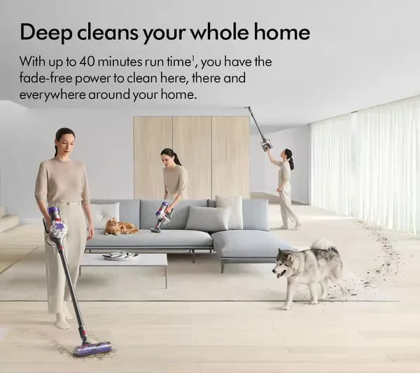 Dyson V8 Absolute Cordless Vacuum Cleaner upto 40 Minutes Run Time Silver Yellow Open Box Clearance V8ABS-2023