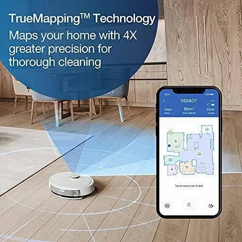 ECOVACS Robot Vacuum Cleaner and Mop DEEBOT N8 , Powerful 2300Pa Suction, Advanced Laser-Based LiDAR Navigation, Multi-Floor Mapping, Up to 110 Minutes Runtime