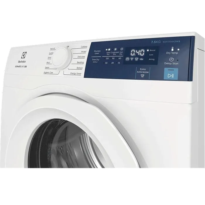 Electrolux EDV754H3WB Vented Dryer 7.5KG Sensor Dry Wall Mounted