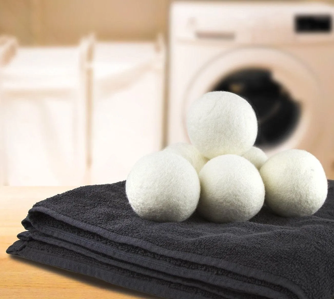 Felted Wool Dryer Balls 6-Pack, XL Premium Reusable Natural Fabric Softener | Environmentally Friendly Dryer Balls