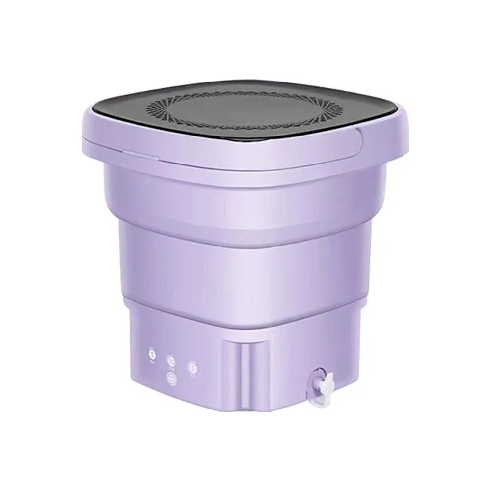 Folding Mini Washing Machine 4.5L, Portable, High Frequency Vibration, 15-Min Timer - Purple