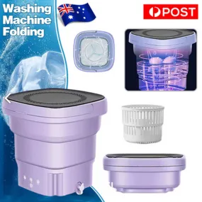 Folding Mini Washing Machine 4.5L, Portable, High Frequency Vibration, 15-Min Timer - Purple