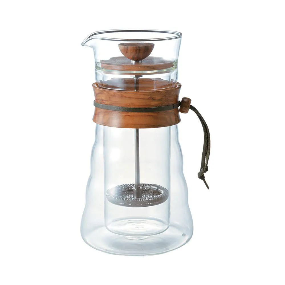 Hario Double Wall Cafe Press Olive Wood 400ml