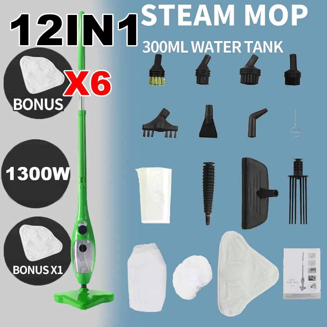 High Pressure 1300W Steam Mop, 300ml Tank, IPX4