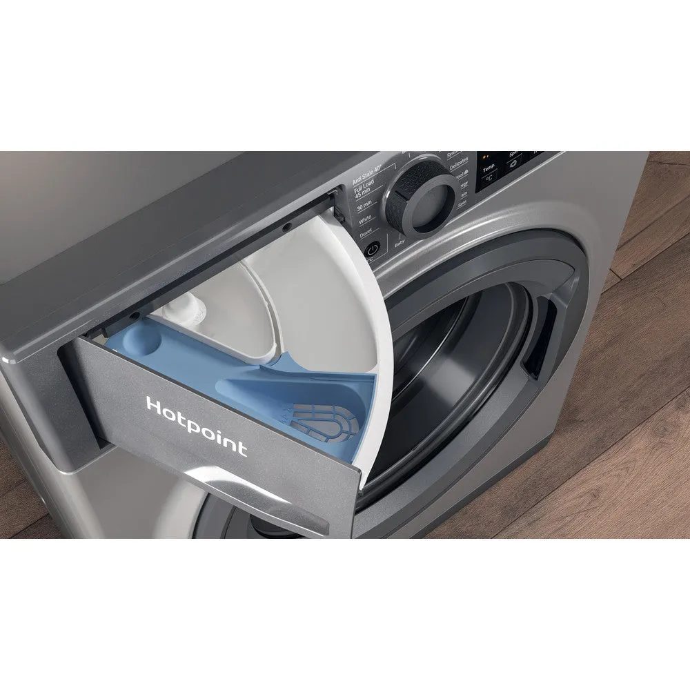 Hotpoint NSWM1046GGUK 10kg 1400 Spin Washing Machine Graphite