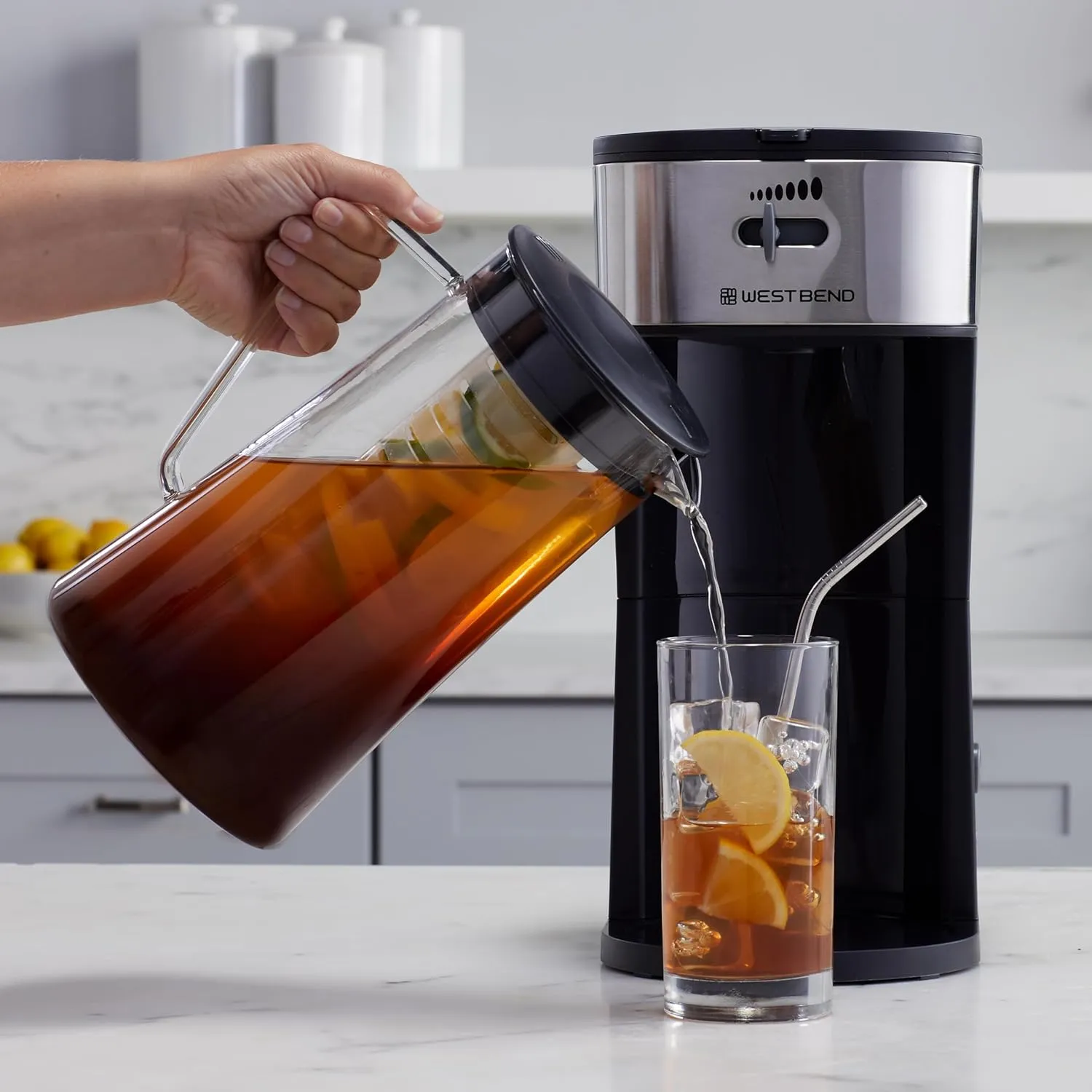 Iced Coffee Maker or Iced Tea Maker, Auto Shut-Off 2.75-Quart