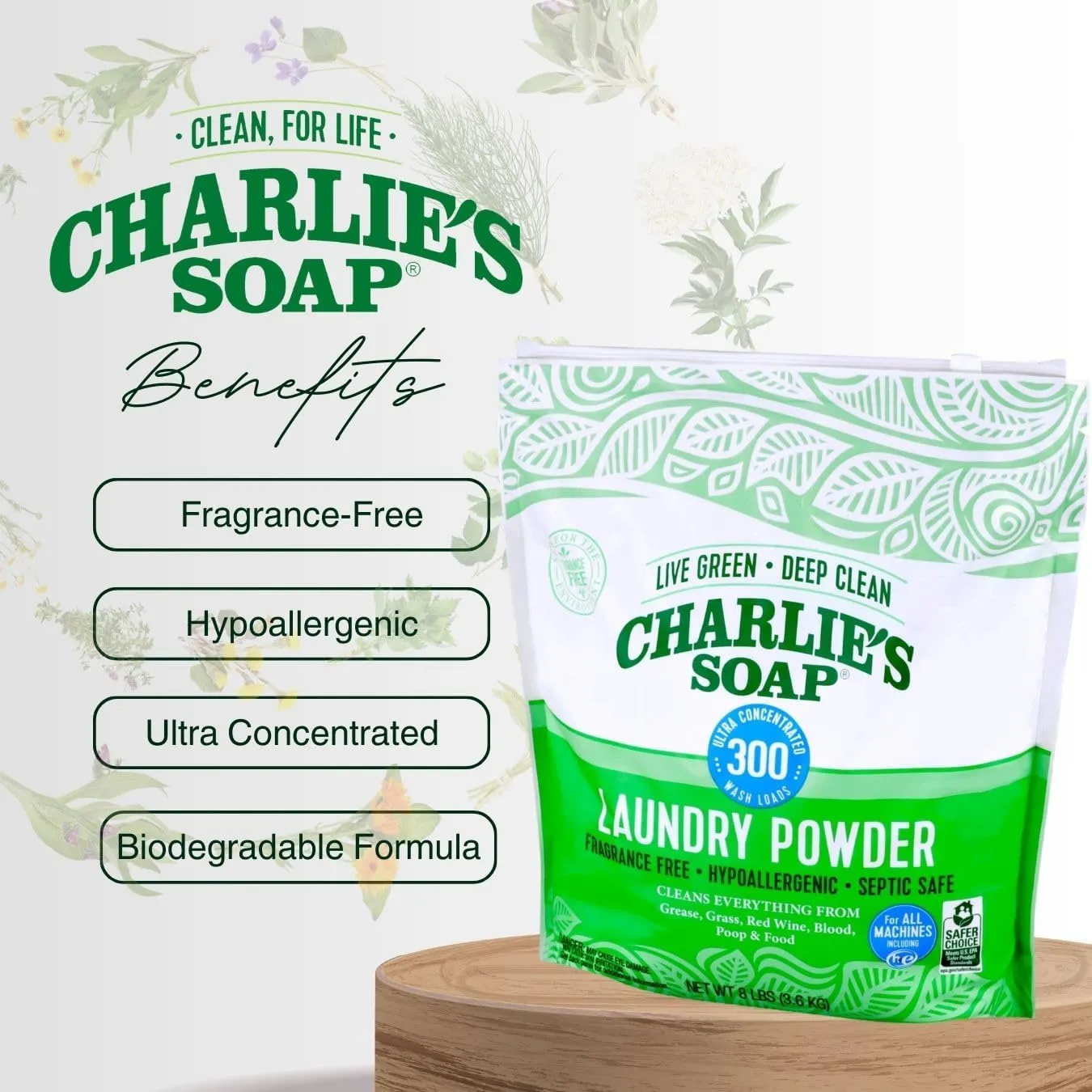 Laundry Powder, Hypoallergenic Deep Cleaning Washing Powder Detergent, Eco-Friendly, Safe, and Effective