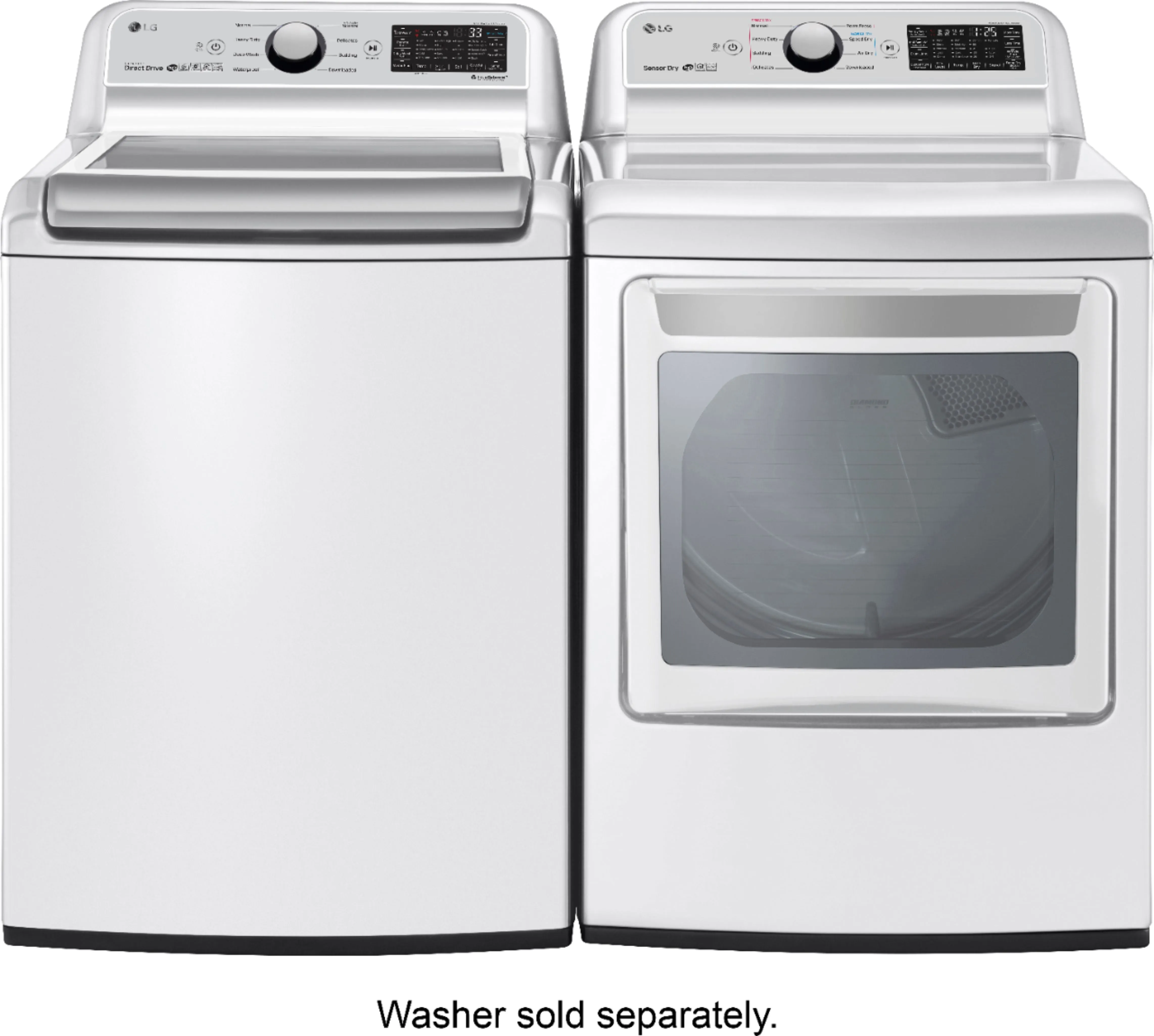 LG - 7.3 Cu. Ft. Smart Gas Dryer with Sensor Dry - White