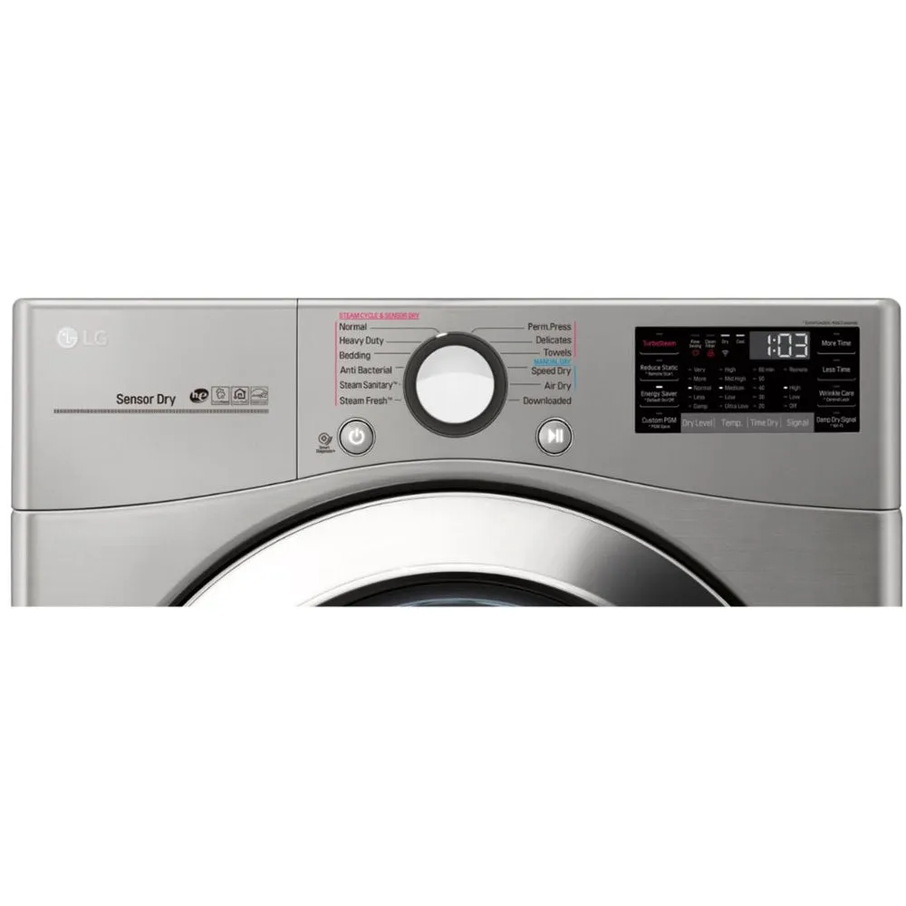 LG - 7.4 Cu. Ft. 12 Cycle Smart Wi-Fi Electric SteamDryer Sensor Dry and TurboSteam - Graphite Steel