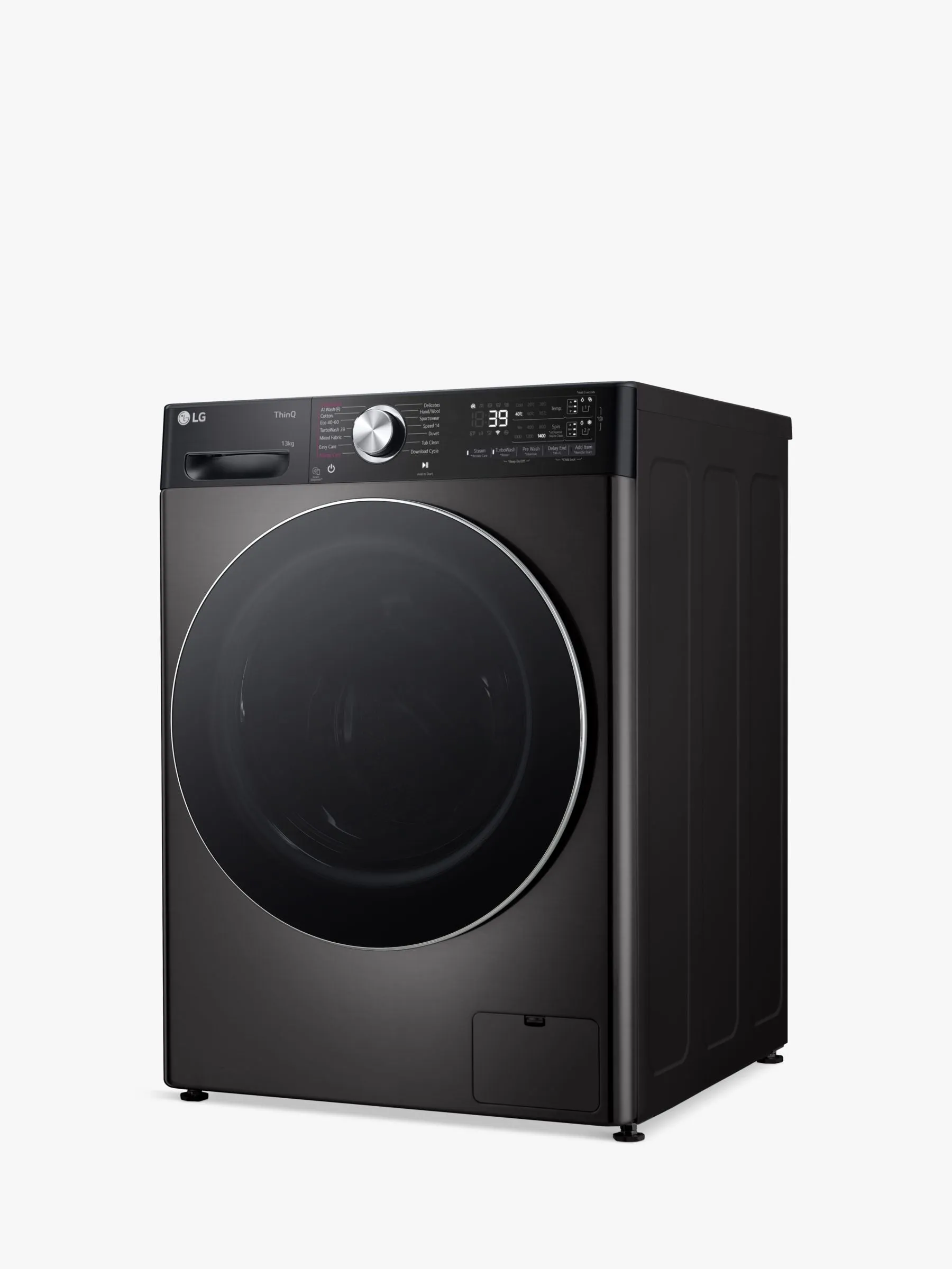 LG F4Y913BCTA1 Freestanding Washing Machine, 11kg Load, 1400rpm Spin, Black