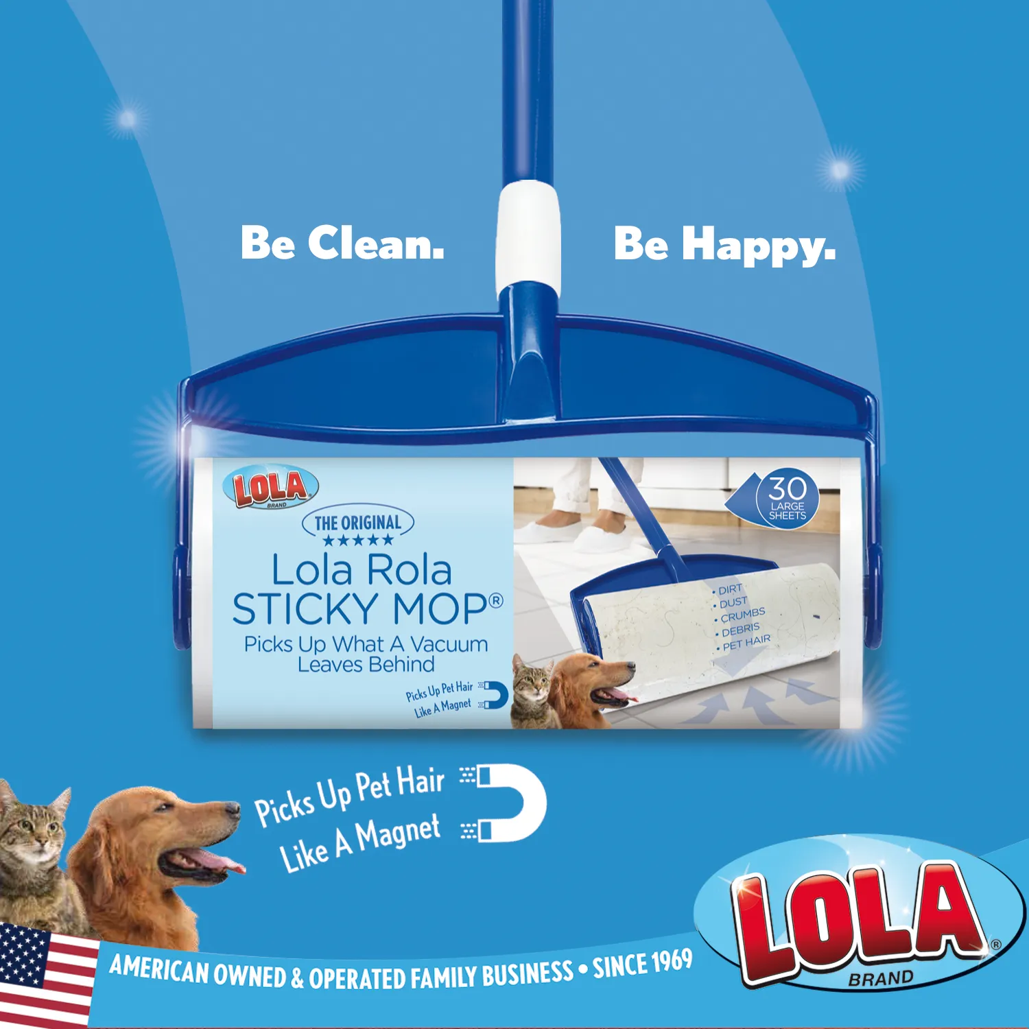 Lola Rola Sticky Mop Refill, 6 Count, #903-M