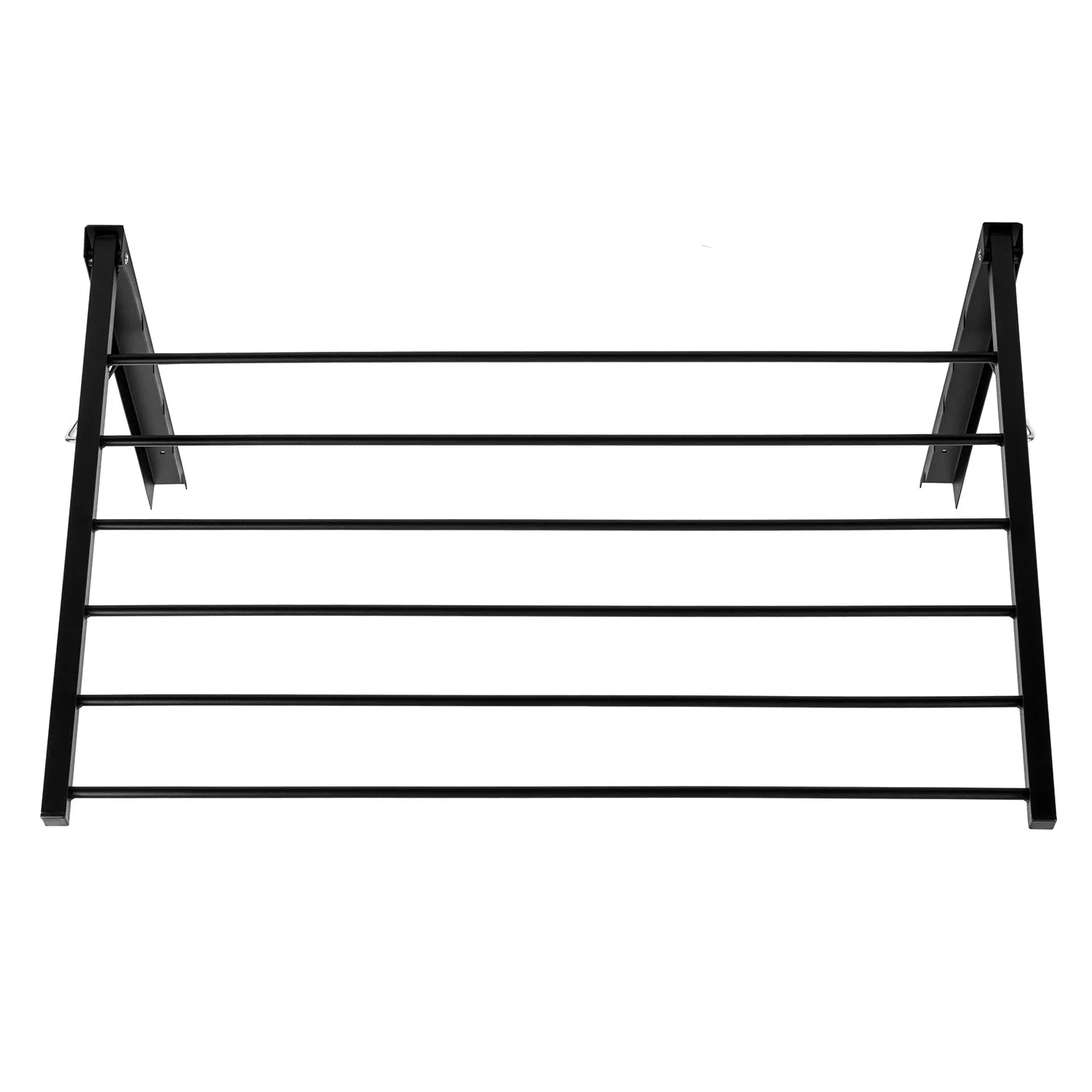 Majka Wall Mounted Clothes Airer Laundry Dryer Drying Rack 100cm Black Foldable Collapsible