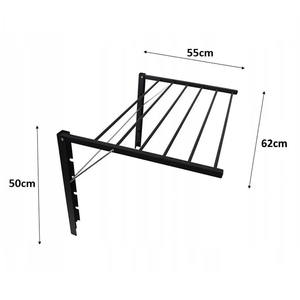 Majka wall-mounted clothes dryer wall-mounted drying rack (60cm, Black)