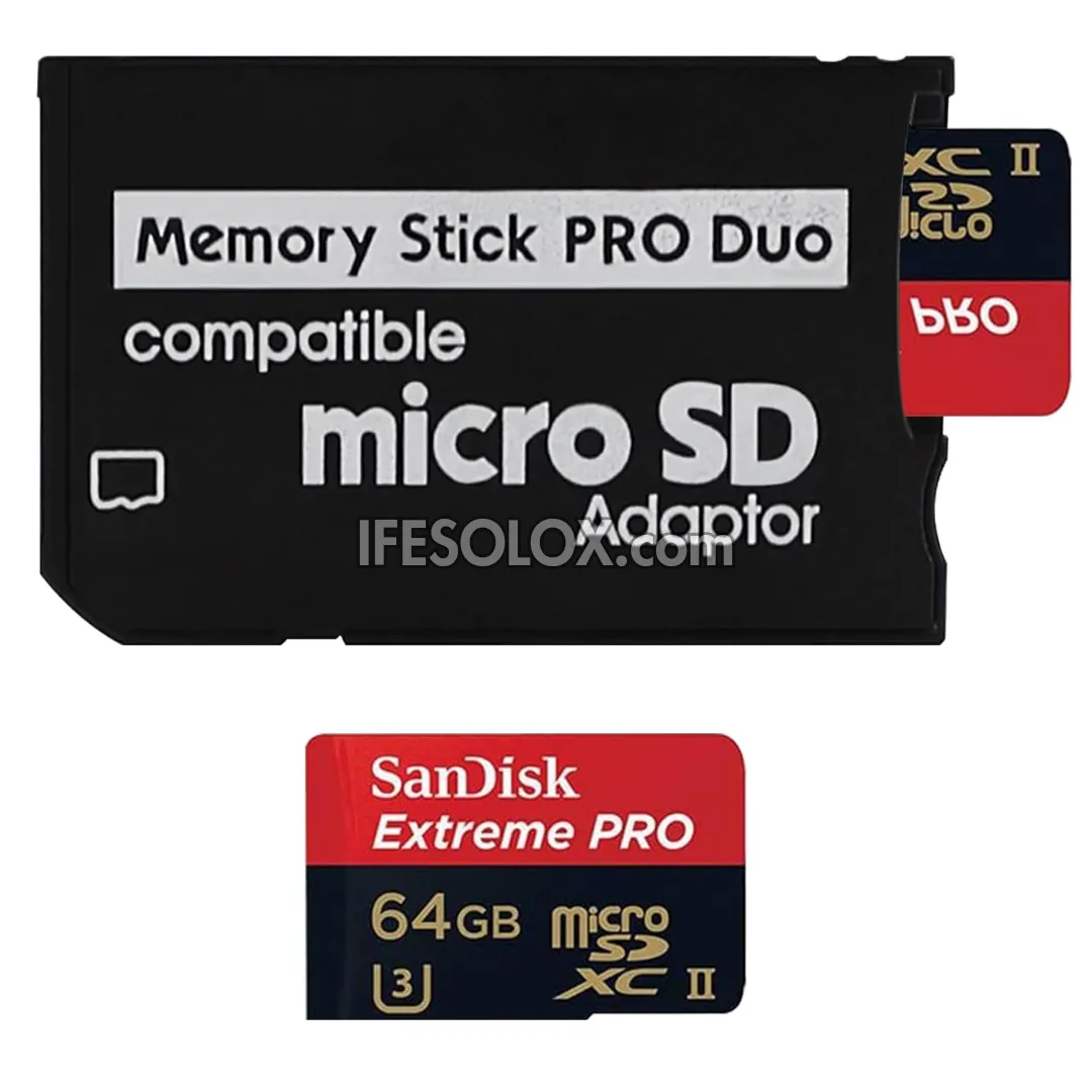 Memory Stick Pro Duo Adapter used by Micro SD Card (TF card) for Sony PSP 1000, 2000, 3000 and E1000