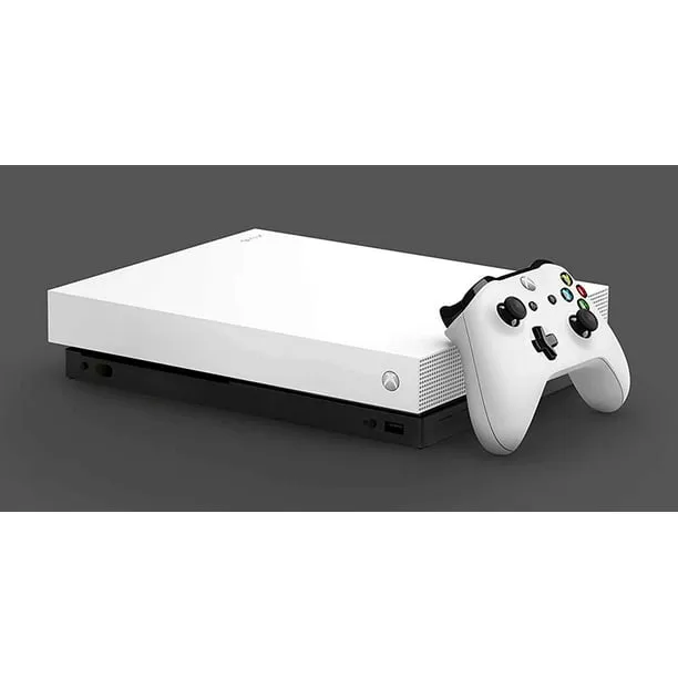 Microsoft Xbox One X 1TB Gaming Console White 2 Controller Included BOLT AXTION Bundle Used