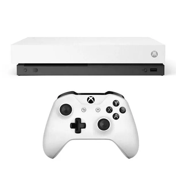 Microsoft Xbox One X 1TB Gaming Console White 2 Controller Included BOLT AXTION Bundle Used