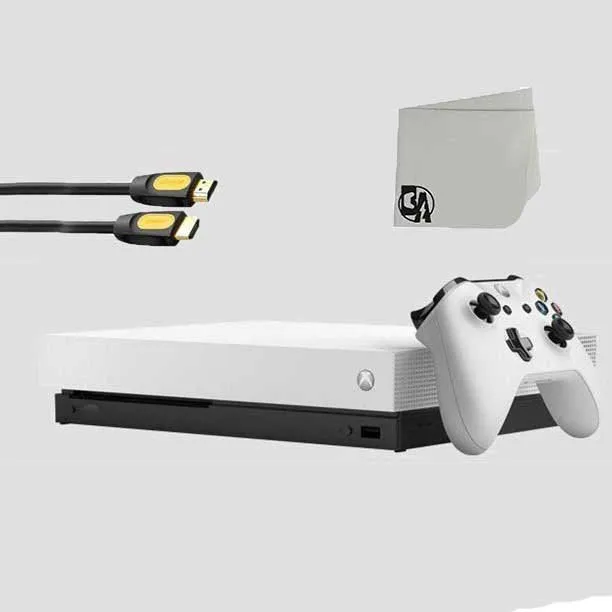 Microsoft Xbox One X 1TB Gaming Console White with BOLT AXTION Bundle Used