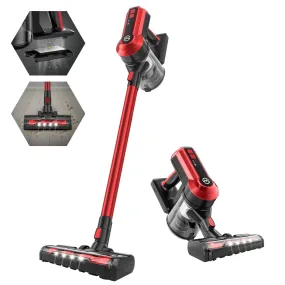 Moosoo K23 Red Cordless Electric Broom With Rechargeable Battery