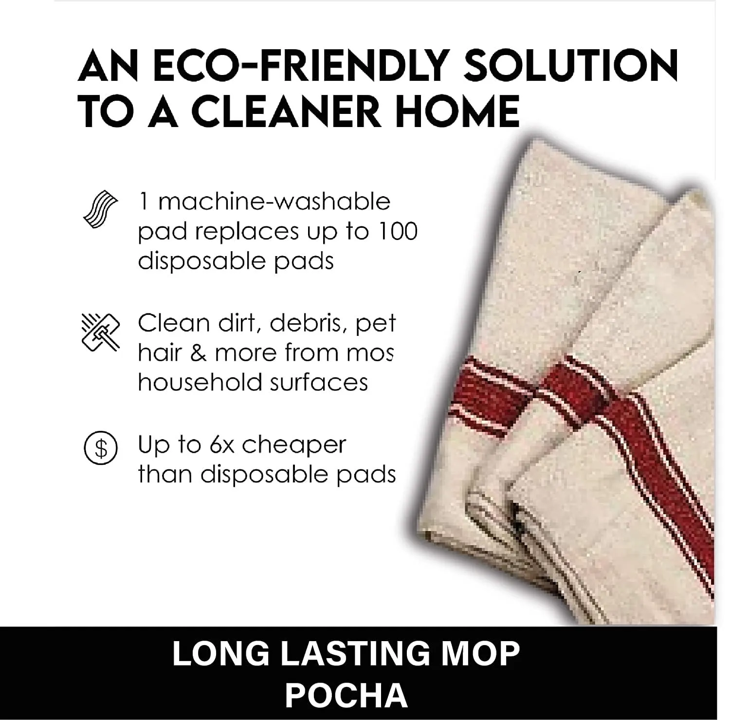 Mop Cloth for Floor Cleaning | Pocha for Floor Cleaning | Dry Sweeping Cloth | Floor mop | Dry Mop for Sweeping Floor | Dusting Cloth (4 Pcs)