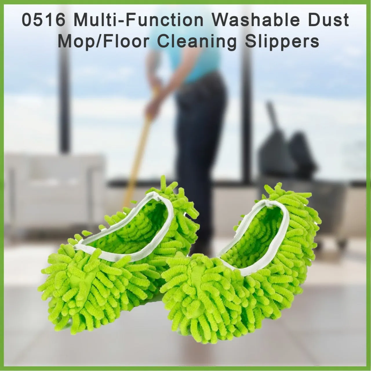 Multi-Function Washable Dust Mop / Floor Cleaning Slippers