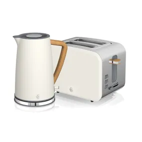 Nordic 2 Slice Toaster and Cordless Kettle Bundle in White