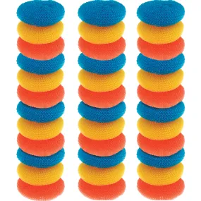 Plastic Mesh Scourer - 36 pack, each 3.75" x 1.25" - PACKED IN A NETTED BAG