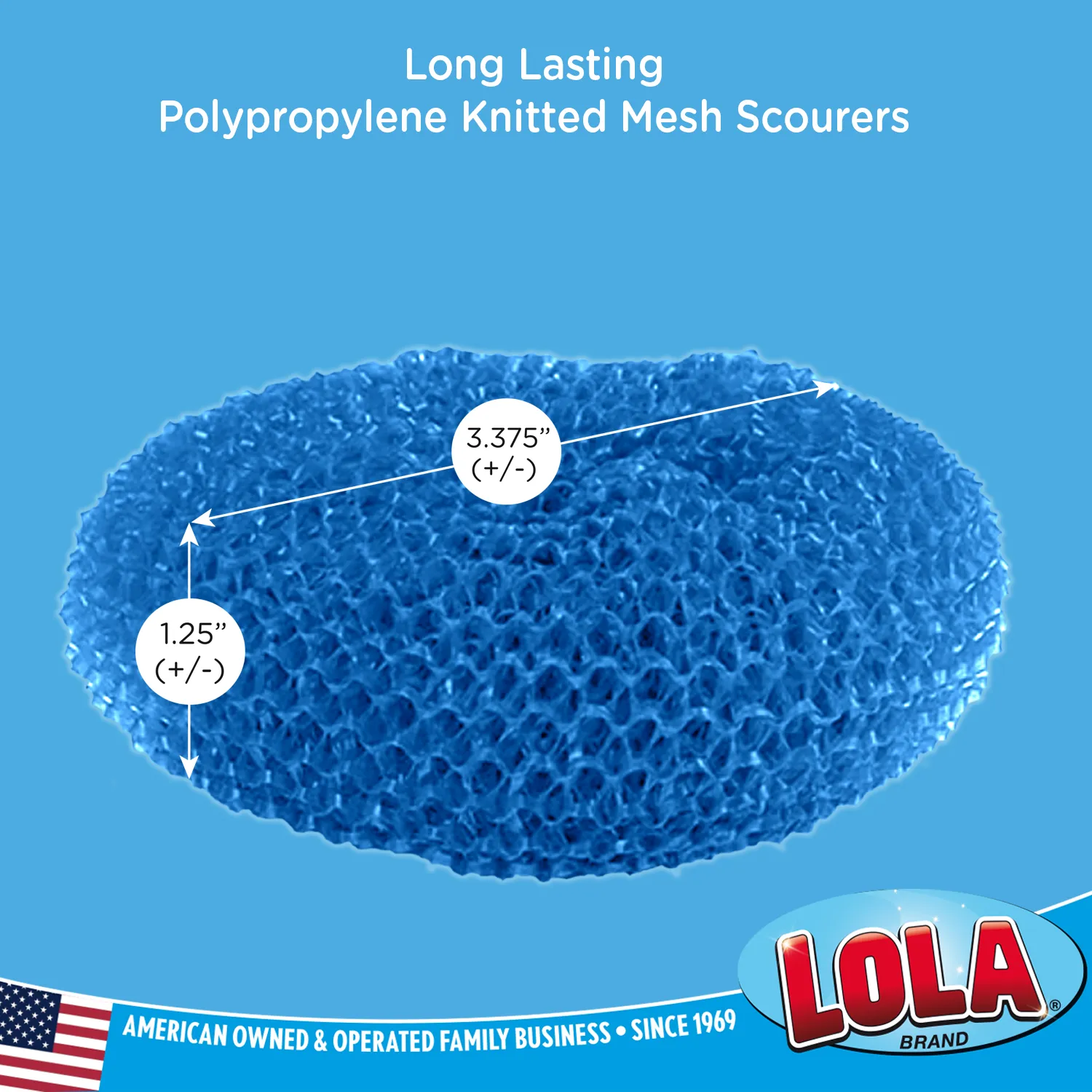 Plastic Mesh Scourer - 36 pack, each 3.75" x 1.25" - PACKED IN A NETTED BAG