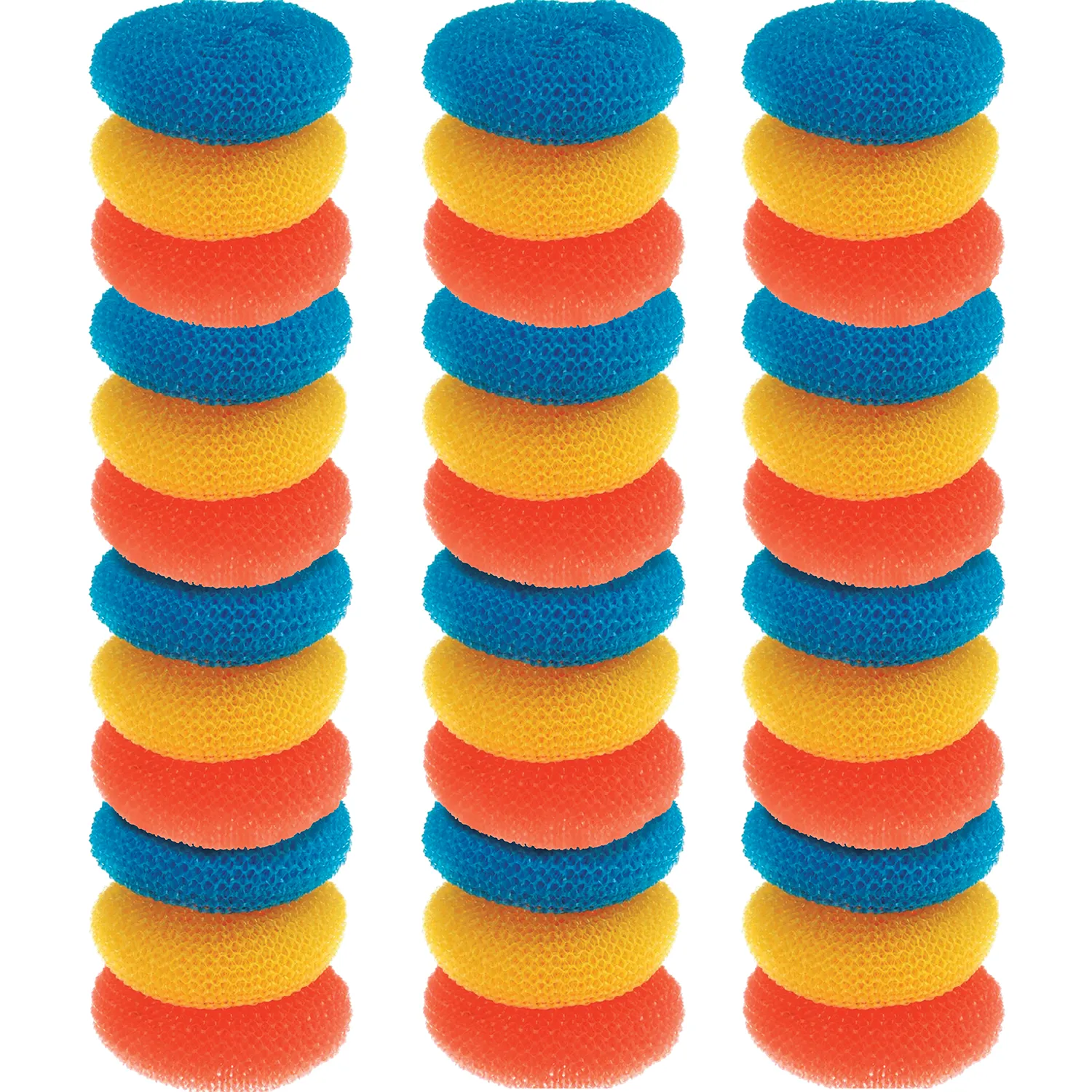 Plastic Mesh Scourer - 36 pack, each 3.75" x 1.25" - PACKED IN A NETTED BAG