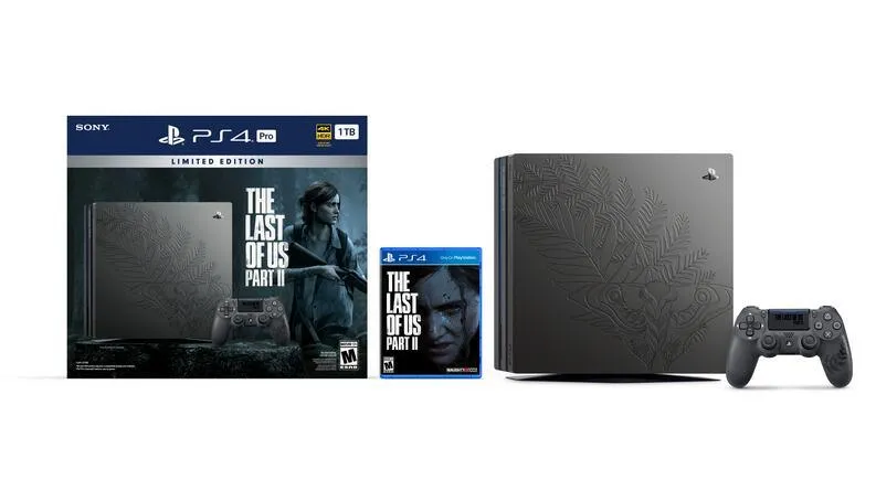 Play Station 4 (PS4) Pro 1TB Limited Edition The Last of Us Part 2 Console Bundle - Black