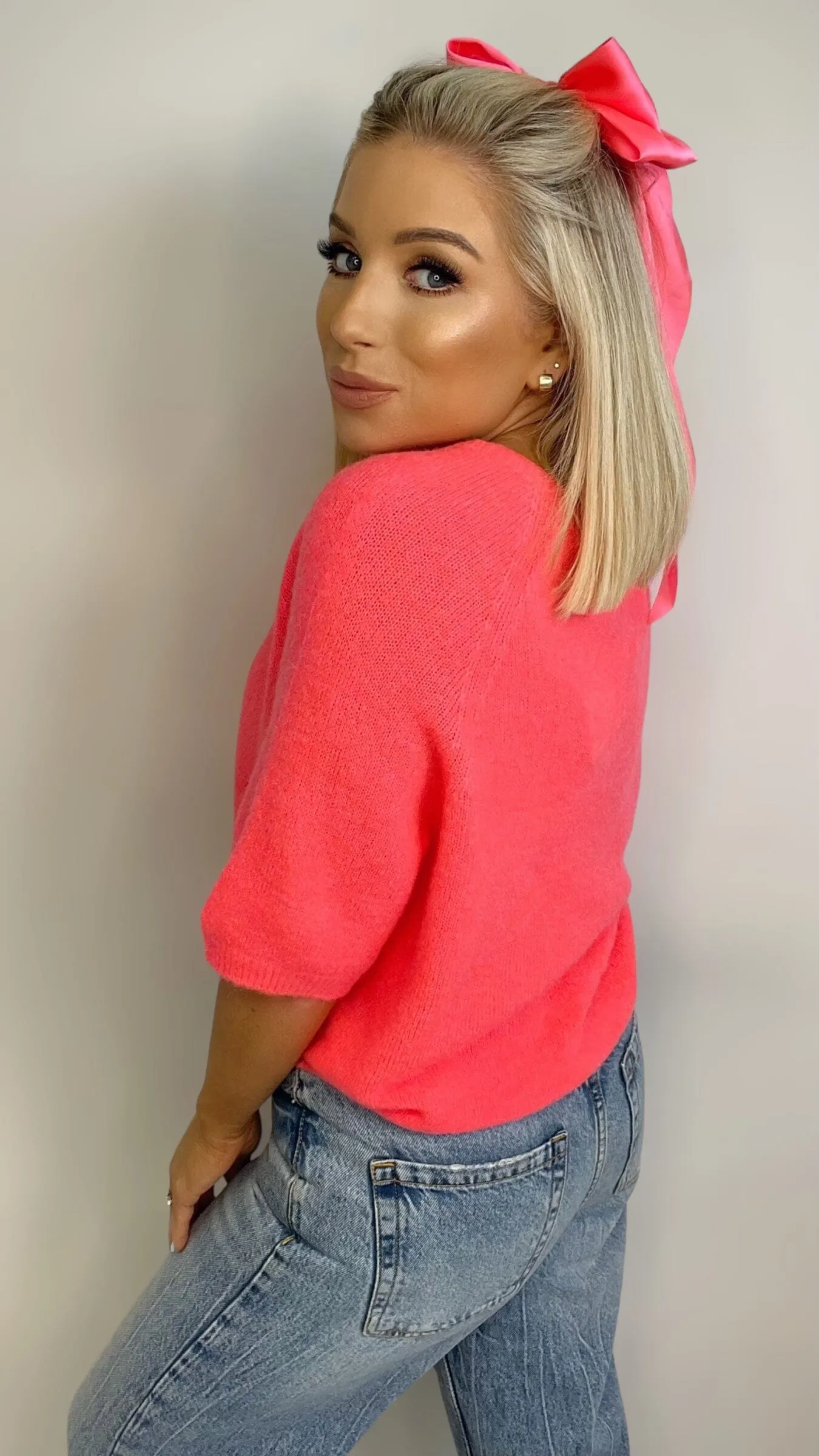 POLLY SUPER SOFT SWEATER - NEON CORAL