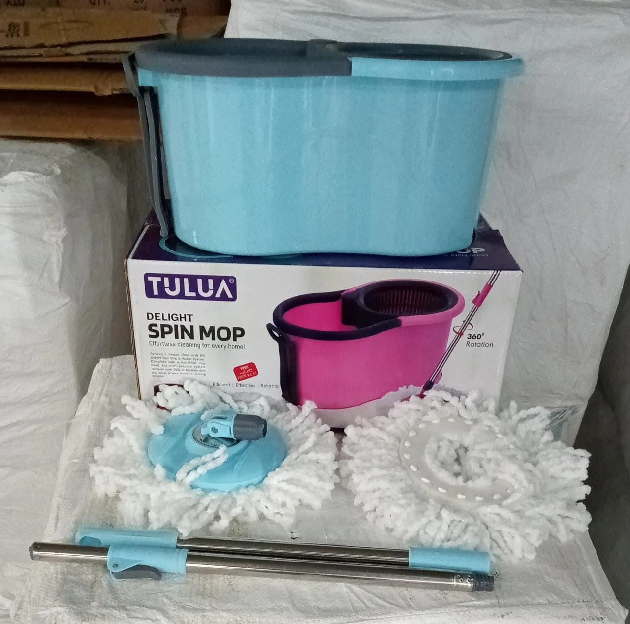 Quick Spin Mop Plastic spin, Bucket Floor Cleaning, Easy Wheels & Big Bucket, Floor Cleaning Mop with Bucket