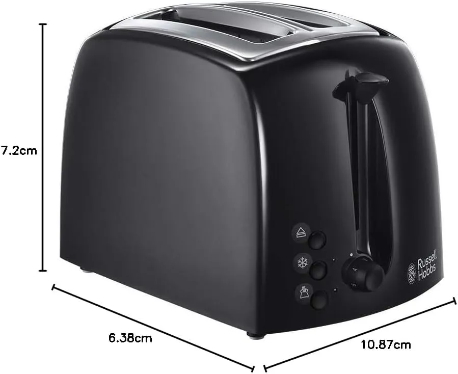 Russell Hobbs Textures 2-Slice Toaster, 700 - 850 W, Black