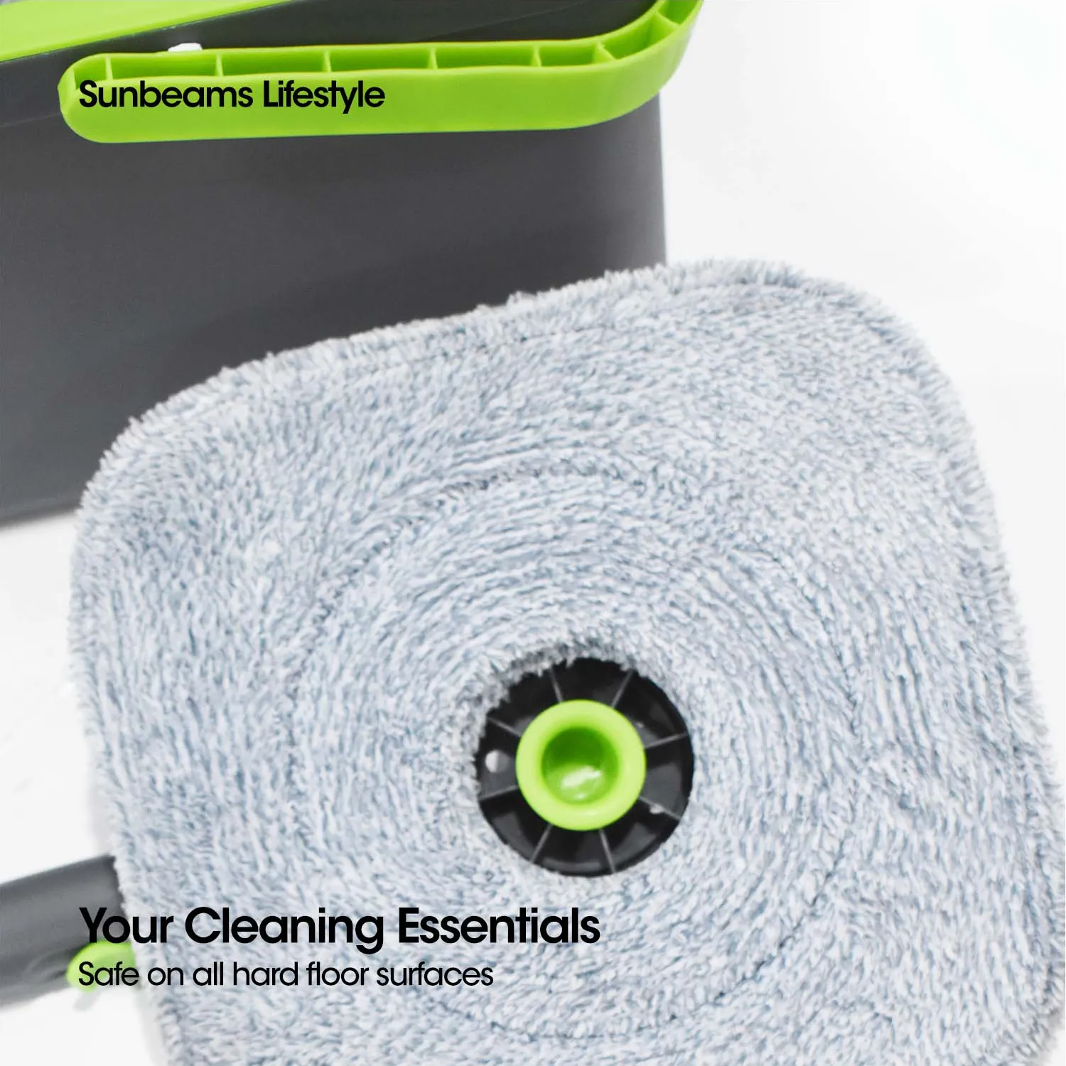 SCRUBZ Microfiber Square Spin Mop w/ Bucket Cleaning Material 5L