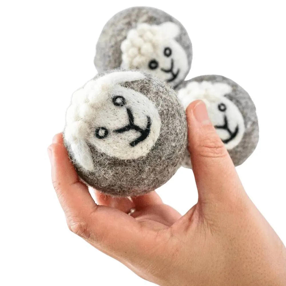 Sheep Wool Dryer Balls - Set of 3 & Storage Bag