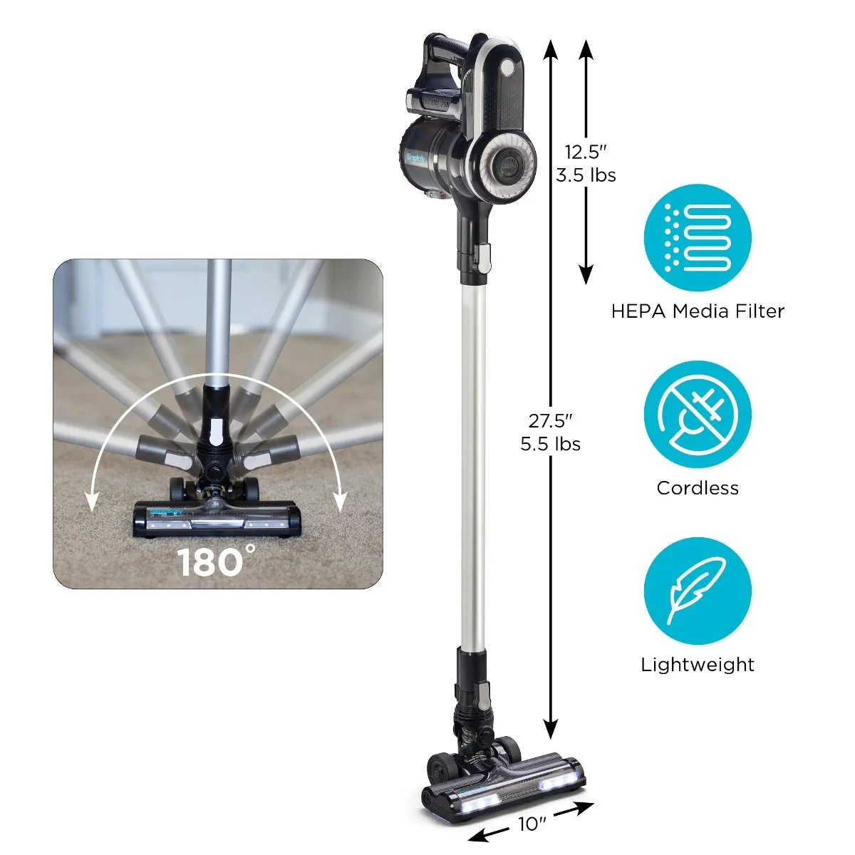 Simplicity S65 Premium Cordless Stick Vacuum